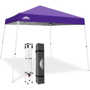 EAGLE PEAK 10x10 Slant Leg Pop-up Canopy Tent Easy One Person Setup Instant Outdoor Beach Canopy Folding Portable Sports Shelter 10x10 Base 8x8 Top (Purple) EAGLE PEAK 10x10 Slant Leg Pop-up Canopy Tent Easy One Person Setup Instant Outdoor Beach Canopy Folding Portable Sports Shelter 10x10 Base 8x8 Top (Purple)