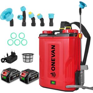 ONEVAN 5.3Gal Battery Powered Backpack Sprayer, 100PSI with Mixing Function