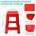 Wesiti 10 Pieces Stackable Classroom Stools 18 Inch Plastic Stools Step Stool Nesting Stools Colorful Plastic Seat Light Duty Large Plastic Stool for Students Classroom Home Office Shower Favors