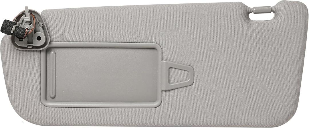 Driver Left Side Sun Visor Compatible with Hyundai Santa Fe 2006-2009 Sunshade with Light Replacement 852100W110J4 Gray (Left Driver Side)