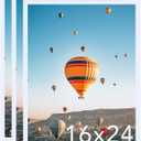 JCJMY 16x24 Picture Frame Set of 3 White for Poster Photo Picture and 40x60 cm Canvas, Horizontal and Vertical Formats for Wall Hanging, 16 x 24 Wall Gallery Poster Photo Frame,3 Pack, White
