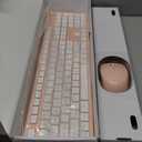 LeadsaiL Pink Wireless Keyboard and Mouse Combo, Full-Sized Ergonomic Computer Keyboard, 2.4GHz Cordless Keyboard Silent Mouse Set with 2-in-1 USB Receiver, 12 FN Shortcuts for Windows Laptop, PC/Mac