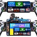 KICKDOT Mobile Gaming Controller for iPhone Android Switch, Hall Effect Joysticks Bluetooth Telescopic Gamepad with RGB Lighting, Programmable Back Buttons for PS Remote Play Xbox Cloud Gaming Steam Deck iPad Mini (Pure White-PS5 Layout)