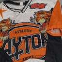 RoseSeek Women's Number Print Mesh Jersey Shirt Color Block V Neck Short Sleeve Football T-Shirt, M