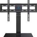 PERLESMITH Universal Swivel TV Stand Base, Table Top TV Stand for 37-75 inch LCD LED TVs, Height Adjustable TV Mount Stand with Tempered Glass Base, VESA 600x400mm, Holds up to 99lbs, PSTVS13