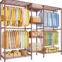 E4 Plus Heavy Duty Clothes Rack, Bronze Metal Closet Storage System