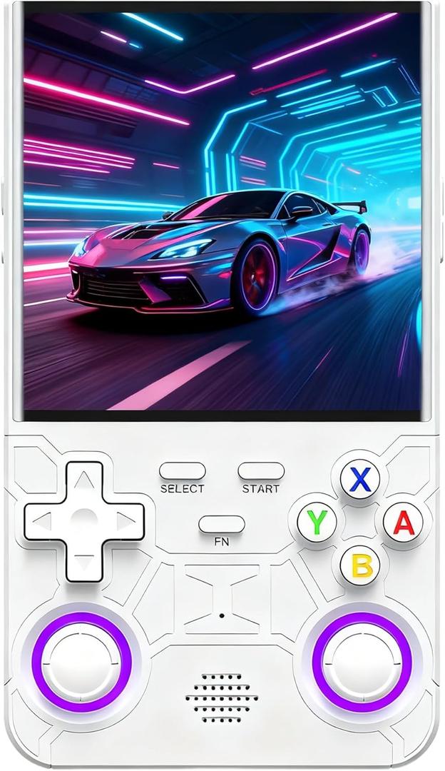 R36Ultra Retro Handheld Game Console,4.0-Inch 720x720 IPS HD Screen,Preloaded 20K+ Classic Games,Linux Open Source WiFi Multiplayer Portable Travel Gift for Gamers & Adults (White)
