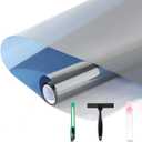 FuFin One-Way Window Privacy Film with Free Installation Tools,Premium PET Material,Heat Control 99% UV Blocking and Privacy Protection Window Film.Window Tint for Home Office (Blue 17.5"78.7")