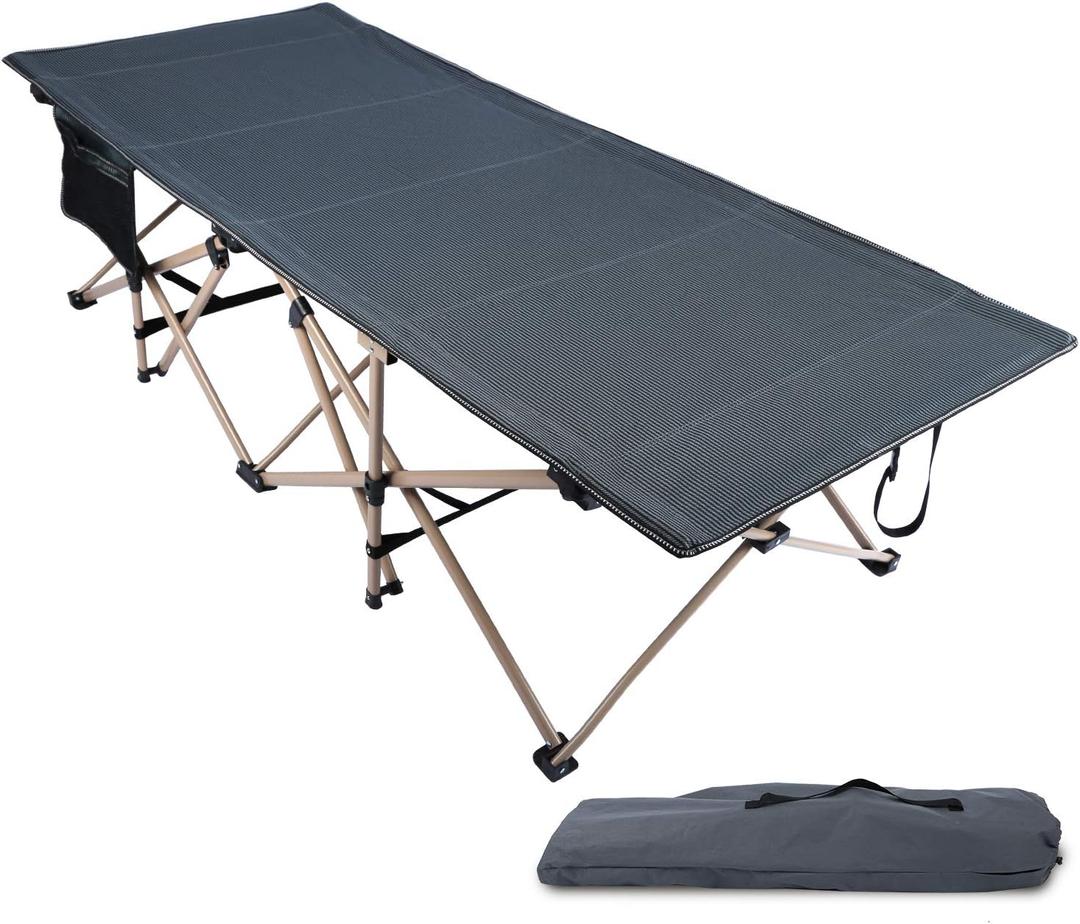 REDCAMP Oversized Camping Cots for Adults 500lbs, 33.5'' Extra Wide Tall Sleeping Cots Heavy Duty, XL Cots Portable for Outdoor Indoor Office, Dark Grey, 79 inches x 33.5 inches x 20.5 inches