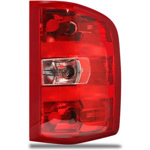 Tail Light Assembly Compatible With 2007-2013 Chevy Silverado 1500 2500HD 3500HD GMC Sierra 2500 HD 3500 HD (Red Border, Right Passenger Side)