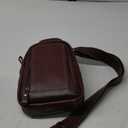 Genuine Leather Sling Bag for Men and Women Crossbody Shoulder Bag Sling Backpack Chest Purse Cross Body Pouch (Burgundy)