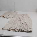 ELLEVEN 2 Piece Linen Sets for Women Summer Outfit,V-Neck Vest Top & Flowy Maxi Skirt, Small