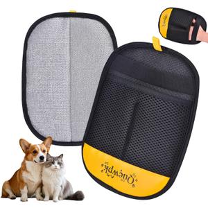 Pet Hair Removal Glove for Dogs & Cats, Reusable Pet Hair Remover Glove for Laundry, Clothing, Couch, Carpet & Car Seat, Lint and Fur Remover Tool (BlackYellow)