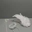 Zezzxu White Angel Wings and Halo Magic Wand Set for Kids Girls Adults Women Halloween Costume (Small)
