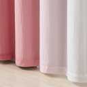 Pink Blackout Curtains with Ombre Sheers Overlay 95 Inch Length for Living Room Decor, Mix and Match Double Layer Thermal Insulated Curtain Panels Set of 4 for Girls Bedroom, Grommet Top, 52"W