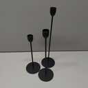 ChefBee Black Tall Candle Candlestick Holder, 3PCS Taper Pillar Candle Sticks Stand Holders Decor, Centerpiece Dining Table Wedding Festive Fireplace Mantle Vintage Room Decorations, Housewarming Gift