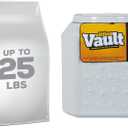 Vittles Vault Pawprint Pet Food Storage Container For Dog Food, Kibbles/Bird Seed/Oatmeal/Rice/Flour/Cereal, BPA Free, Plastic, Sealed Airtight For Cat Food, Up To 25 lb, Made in USA, With Scoop, Gray