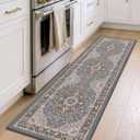 DEXI Anti Fatige Cushioned Kitchen Floor Mats Non Slip Runner 24x87, Grey, 87"L x 24"W x 0.4"Th