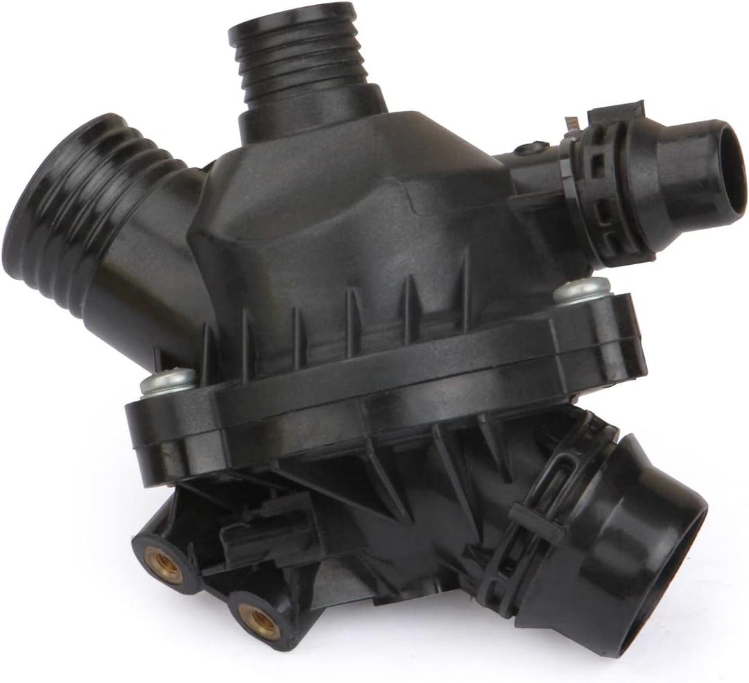 MITZONE Engine Coolant Thermostat Assembly Compatible with BMW E90 E92 E60 E83 323i 325i 328i 330i 335i 525i 528i x3 Z4 128i Replace 11537549476 (White(Upgrade Aluminum))