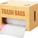 Extra Large Bamboo Trash Bag Dispenser Holder for Tall Kitchen Bags, Fits Costco Jumbo Rolls, 13–33 Gallon Garbage Bag Organizer for Pantry, Under Sink/Wall/Cabinet/Freestanding Mount