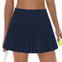LouKeith Pleated Tennis Skirt High Waisted Golf Skirts with Shorts Pockets Casual Workout Athletic Skorts for Woman