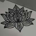 WADORN Metal Lotus Wall Art Decor, Black Lotus Flower Metal Wall Art Hanging Decor Signs for Home Decor Flower Pattern Wall Sculpture Statues Decor for Living Room, 10.86x11.81 Inch, Lotus
