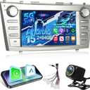 Android 15 Car Stereo for Toyota Camry 2006 2007 2008 2009 2010 2011 with Carplay/Android Auto (Support JBL) - 8 Inch IPS Touchscreen Radio with DSP/WiFi/GPS/Split Screen/SWC + AHD Rear View Camera