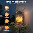 Wondrastical Solar Lanterns Outdoor Waterproof, 2 Pack Flickering Flame LED Hanging Lantern, Bronze Vintage Solar Powered Decorative Lights for Patio Porch Garden Yard Pathway Camping