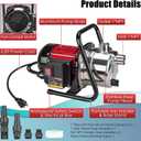 Water Transfer Garden Pump, 1.6 HP 1000GPH Portable Electric Shallow Well Jet Pump, Stainless Steel Sprinkler Pressure Booster Pump for Pool Draining, Lawn Fountain, Irrigation, Water Removal