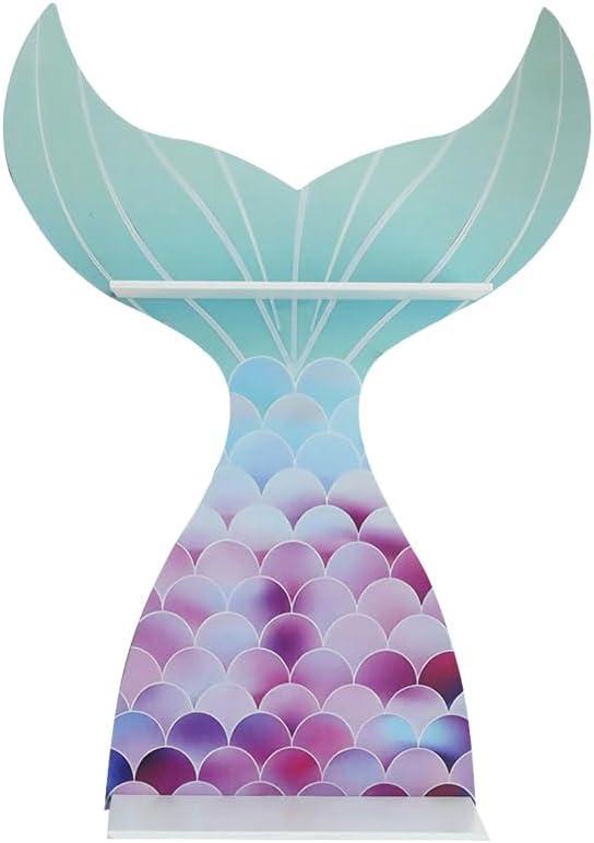 Mermaid Wall Shelves Room Decor Mermaid Room Decor for Girls 1Pcs Mermaid Wall Art Trinket Shelf Wooden Floating Shelves Bathroom Decor for Girls Bedroom Nursery Gift (Mermaid)