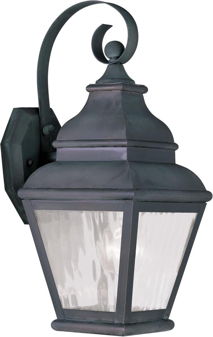 Livex Lighting 2601-61 Exeter 1-Light Outdoor Wall Lantern, Charcoal