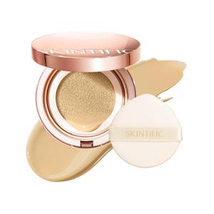 Full Coverage Cushion Foundation, Weightless, Skin Fit, Satin Glow Finish, Oil-Control Waterproof Foundation, Sweatproof Flawless BB Cream CC Korean Makeup,Tattoo Cover Up, Buildable(#22W Sheer Beige)