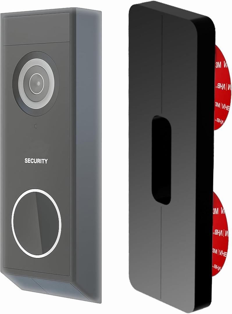 No-Drill Mount for Aosu, Arlo, Blink, Eufy, Nest, Netamo, Reolink, Tapo, Wyze Video Doorbell Wired or Battery Wireless Security Camera & Others Adhesive Plate (Slim Size)
