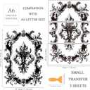 OLYCRAFT 3Pcs/Set Vintage Photo Frame Rub on Transfers for Craft and Furniture 12x6 Inch Iris Flowers Furniture Decals Transfer Stickers Rub on Decal with 1pc Scraper for Wood Furniture Decoration, 15cm x 30cm x 0.5cm
