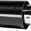 2"Inlet 3"Outlet Car Exhaust Tips Carbon Fiber Tailpipe Exhaust Pipe Tail Throat Tail Pipe Silver Need Height>3.5 Inch Widht>3.5 Inch
