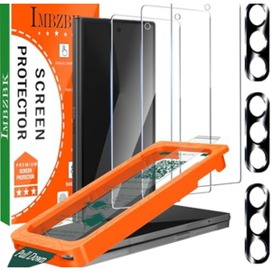 IMBZBK [Auto-Dust Removal] 3 Pack Front Screen Protector for Samsung Galaxy Z Fold 7, [Military Grade Shatterproof] 9H+ Tempered Glass + 3 Camera Lens Protector accessories, Ultra Durable Pack of 3