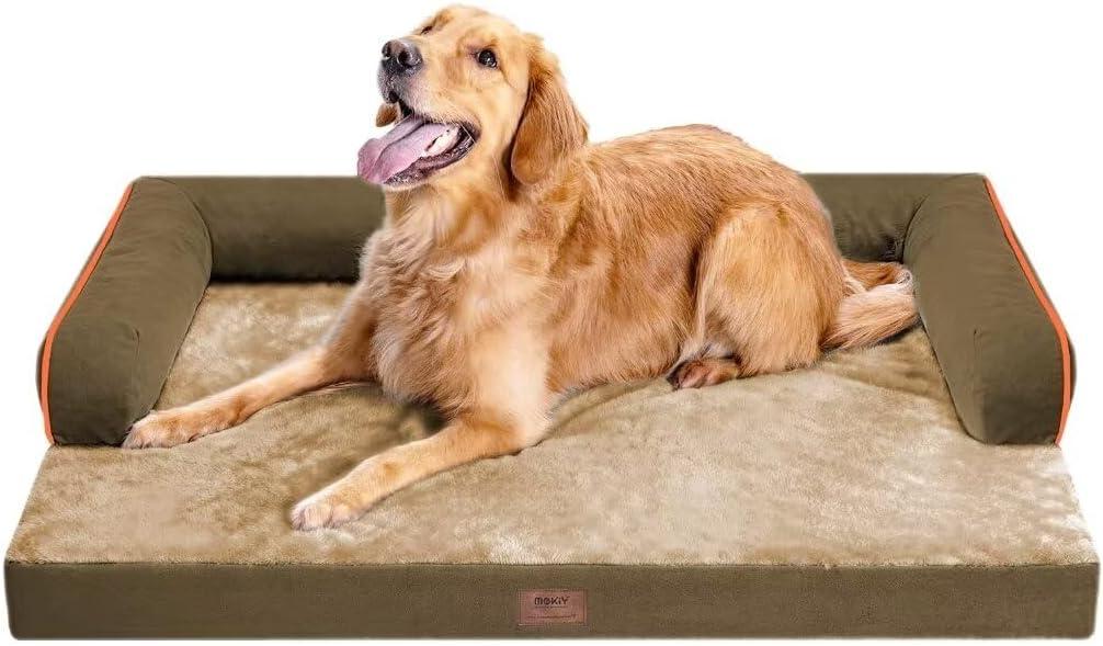 Large Dog Bed Orthopedic Washable: Extra Brown Large Big Dog Bed with Removable Bolster & Memory Foam Couch Sofa - Waterproof Washable with Cover Large Dog Bed Orthopedic Washable: Extra Brown Large Big Dog Bed with Removable Bolster & Memory Foam Couch Sofa - Waterproof Washable with Cover