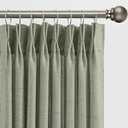 102 Inch Long Curtains Pinch Pleat, Back Tab Sheer Pleated Curtains for Bedroom Dining Room,102 Length 1 Panel ,Sage Green Color 42 Inches Wide