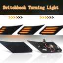 LED Side Marker Compatible with BRZ FR-S FT86 2013-2019 w/Sequential Turn Signal, White Running+ Amber Turning Light Driver & Passenger Side, Black Housing