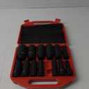 1/2" Drive Deep Impact Socket Set, 14 Piece 6 Point Metric Sizes 11-32mm(11 12 13 14 15 17 18 19 21 22 24 27 30 32mm),Cr-V Steel,Deep Socket Set 1/2 Drive