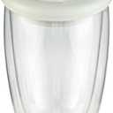 Restaurantware - Forma Professional 15.2 Ounce Insulated Travel Mug With Lid, 1 Double Wall Coffee Mug - Includes Lid, Reusable, Clear Borosilicate Glass Tumbler, Dishwashable, Microwavable