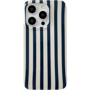 ZTOFERA for iPhone 14 Pro Max Case with Geometric Vertical Stripes,Cute Fashion Simple Line Pattern for Women Men,Soft TPU Slim Glossy Shockproof Case Cover(Navy Blue)