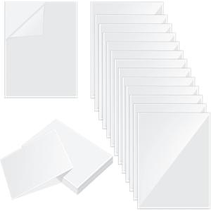 Gueevin 100 Pcs 8.5 x 11 Inch Self Adhesive Display Pockets Peel and Stick Clear Paper Sleeves Wall and Door Communication Clear Adhesive Sheet Protector Letter Size Plastic Sheet Protectors