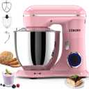 CEBORY 3-IN-1 Electric Stand Mixer, 6.5QT Bowl 660W 10-Speed Kitchen Mixer, Household Food Mixers include Dough Hook, Beater and Whisk, Bread Cake Mixer for Baking and Most Home Cooks, Pink