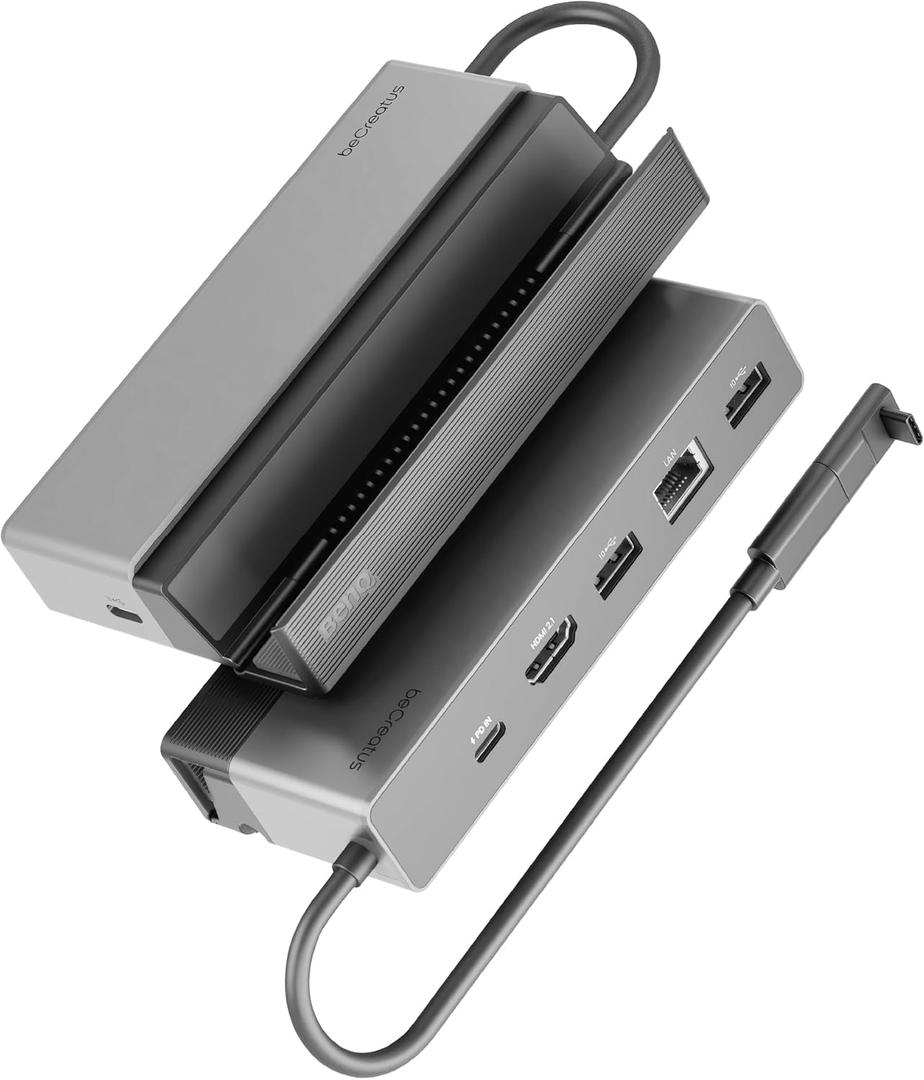 BenQ GR10 HDMI 2.1 Steam Deck Dock | USB4 Gaming Docking Station/Hub for TV | ROG Ally/Legion GO/ TB4/ Moonlight 4K120Hz Compatible | PD100W | 2.5GbE-GeForce Now | Flip Stand | beCreatus