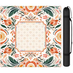 American Mahjong Mat for Table 31.5in 3mm Non-Slip Boho Floral Mah Jong Mat