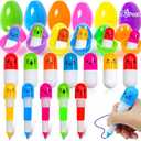 Easter Basket Stuffers Novelty Pen Transform Filled Easter Eggs with Toys Inside, 12 Pack Easter Party Favors Kids Toddlers Surprise Egg Fillers 12 Eggs 12 Pen Total 24 Classroom Exchange Gift Hunt