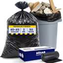 Plasticplace Contractor Trash Bags 40-45 Gallon 3.0 Mil Black Heavy Duty Garbage Bag 40 x 48 (50 Count)