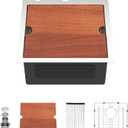 Dcolora Drop In Bar Sink 17x18x9 Inches, Workstation with Accessories, Brushed 304 Stainless Steel, Heavy Duty 16 Gauce, Small Single Bowl Perfect for Small Kitchen, Bar, Kitchen Island #DC-TW258003