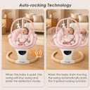 Baby Swing with Auto-Rocking, 5 Motions & 12 Melodies，Pink